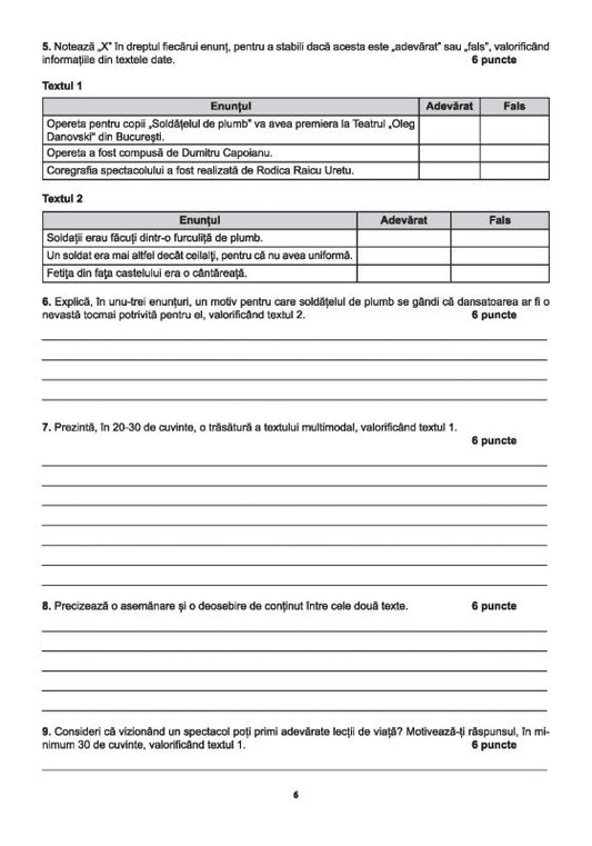 Anderco Daniela, Ballos Camelia, Bozga Anda, Bumb Viorica, Luca Laura, dr. Maier Arnold:  Teste de pregătire pentru EVALUAREA NAȚIONALĂ Limba și literatura română pentru școlile și secțiile cu predare în limba maghiară - Vol. I