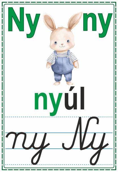 Întregul alfabet maghiar ilustrat.