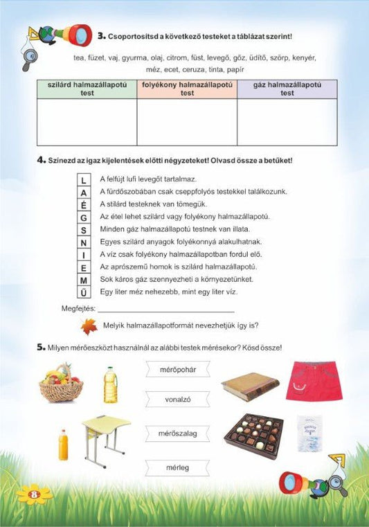 Belluska Éva, Ianos Erzsébet: Természettudományok – munkafüzet a 3. osztály számára