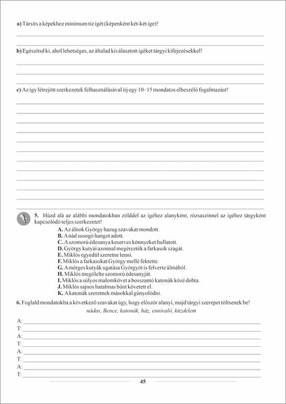 Burja-Veinberg Melinda, Jáger dr. Péter Mónika, Pap Erika-Nóra: Magyar nyelv és irodalom munkafüzet a VI. osztály számára