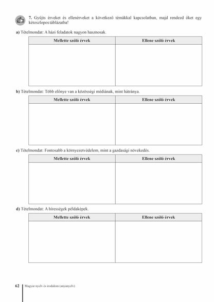 Burja-Veinberg Melinda, Jáger dr. Péter Mónika, Pap Erika-Nóra: Magyar nyelv és irodalom munkafüzet a VIII.