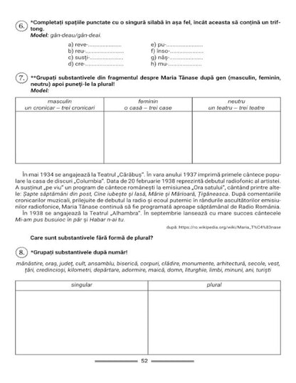 Hedwig Bartolf, Tünde Márta Császár, Kinga Bors:  Caiet de exerciții – Limba și literatura română pentru școlile și secțiile cu predare în limba maghiară clasa a VI-a