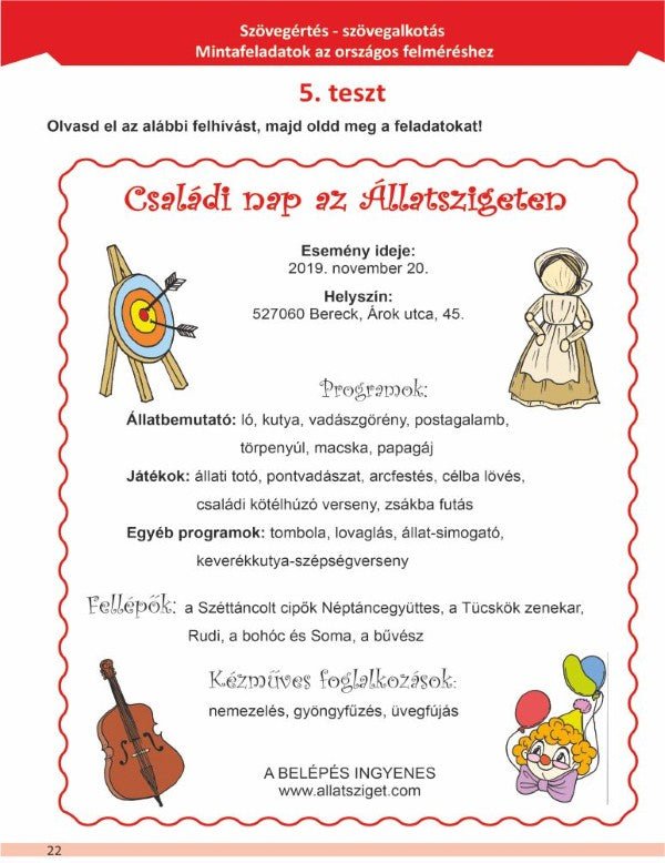 Jakab Tímea, Kelemen Éva, dr. Szabó Katalin: Mintafeladatok az országos felméréshez, I. félév