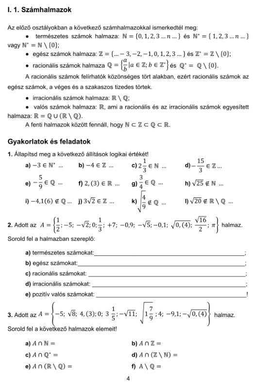 Orbán Julianna Enikő: Algebra munkafüzet a VIII. osztály számára