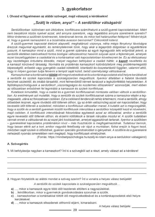 Pap Erika-Nóra, Rus Annamária: Gyakorlatsorok képességvizsgázók számára